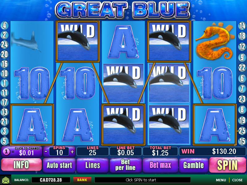 Newtown Casino Mobile "Great Blue" Free Slot Game!