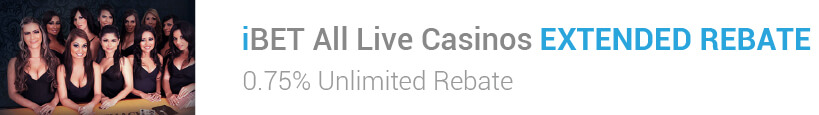 iBET Live Casino EXTENDED REBATE 0.75% Unlimited Bonus