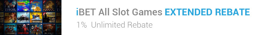iBET Slot Games EXTENDED REBATE 1% Unlimited Bonus