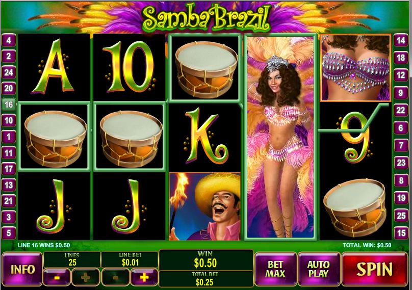 Newtown Casino Enthusiastic Slot Game "Samba Brazil"